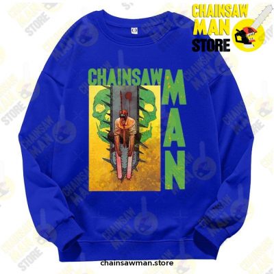 2021 Anime Chainsaw Man Sweatshirt Blue / S