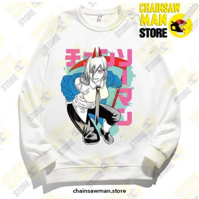 Anime Chainsaw Man Sweatshirt White / S