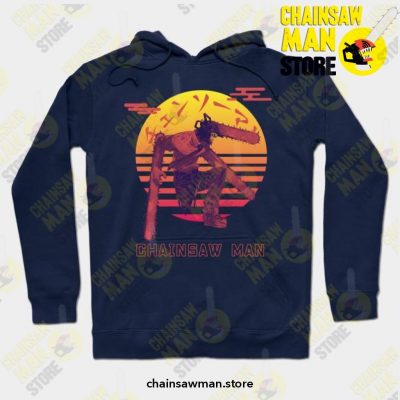 Chainsaw Man Sunset Hoodie Navy Blue / S Athletic - Aop