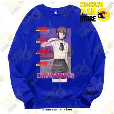 Hot Anime Chainsaw Man Sweatshirt Blue / S