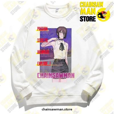 Hot Anime Chainsaw Man Sweatshirt White / S