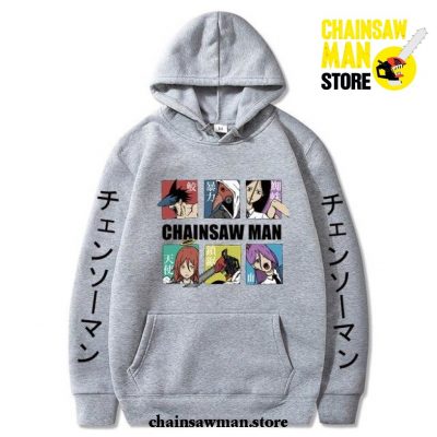 2021 Chainsaw Man Hoodie New Style Gray / S