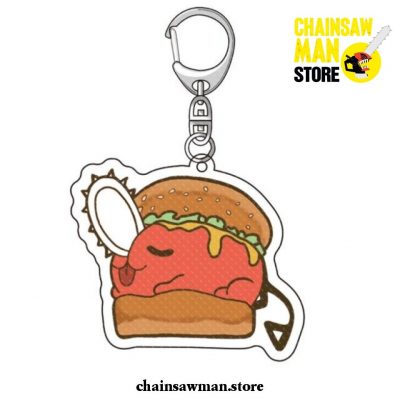Burger Pochita Chainsaw Man Acrylic Pendant Keychain