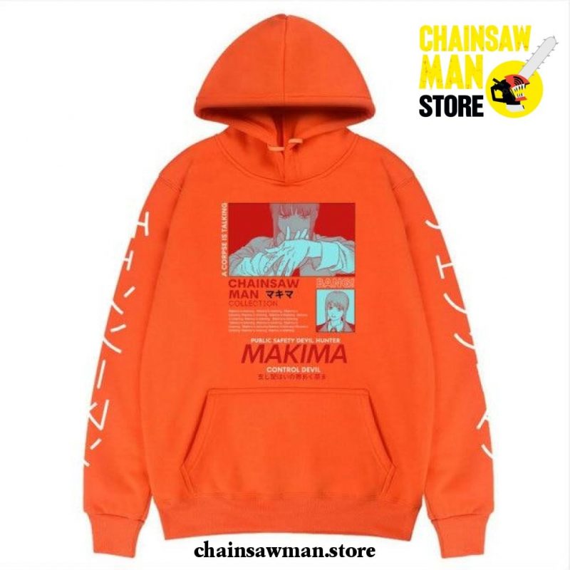Chainsaw Man Makima Bad Woman Hoodie Orange / Xxxl