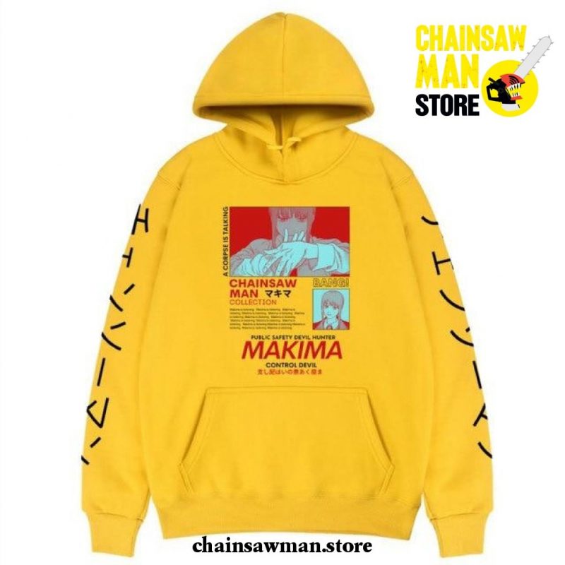 Chainsaw Man Makima Bad Woman Hoodie Yellow / Xxl