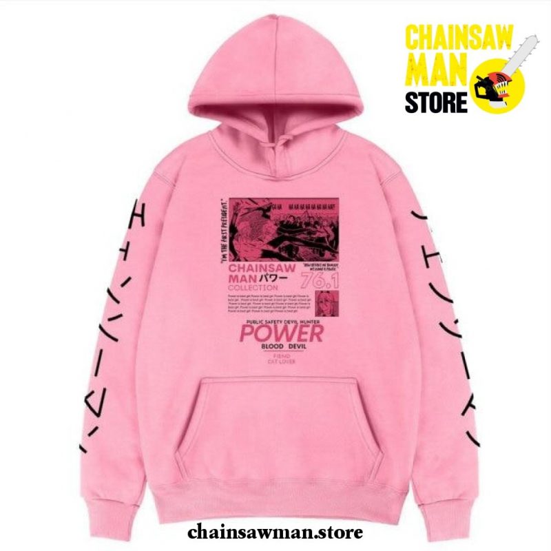 Chainsaw Man Power Collection 76.1 Hoodie Pink / S