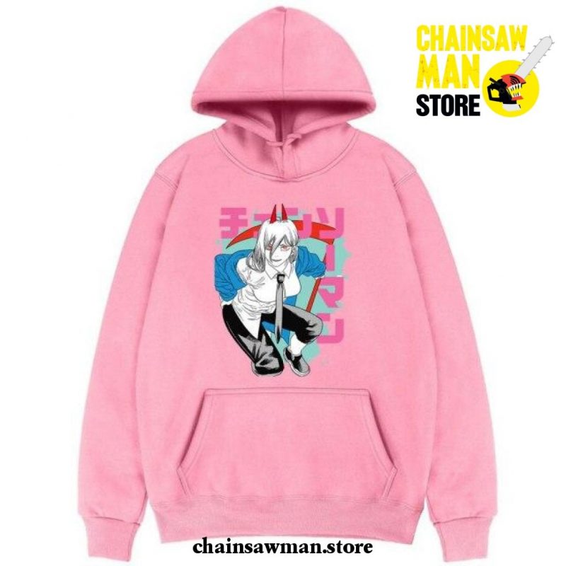 Fashion Power Chainsaw Man Hoodie Pink / S