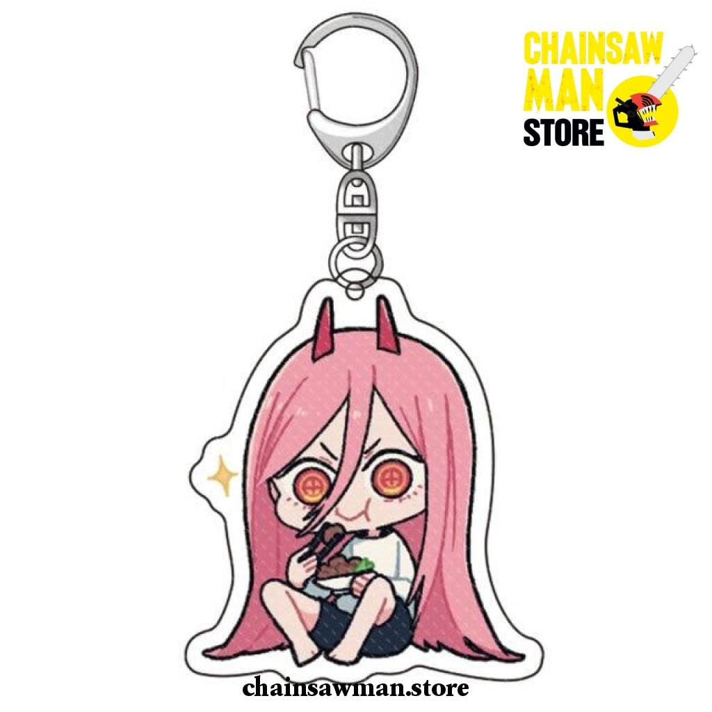 Power EAT Chainsaw Man Acrylic Pendant Keychain Chainsaw Man Store