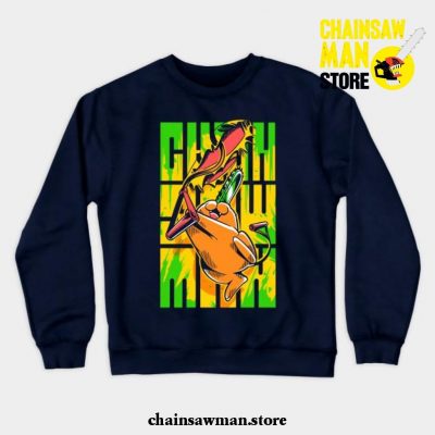 Chainsaw Man - Pochita Crewneck Sweatshirt Navy Blue / S