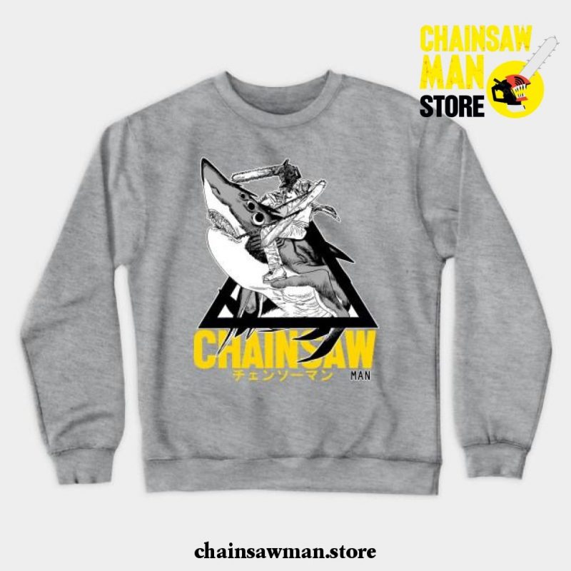 Chainsaw Man - Shark Crewneck Sweatshirt Gray / S