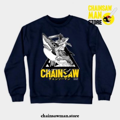 Chainsaw Man - Shark Crewneck Sweatshirt Navy Blue / S