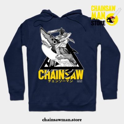 Chainsaw Man - Shark Hoodie Navy Blue / S