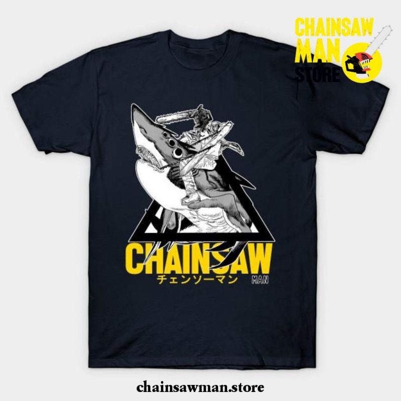 Chainsaw Man - Shark T-Shirt Navy Blue / S