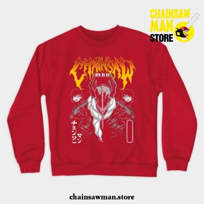 Chainsawman Gold Crewneck Sweatshirt Red / S
