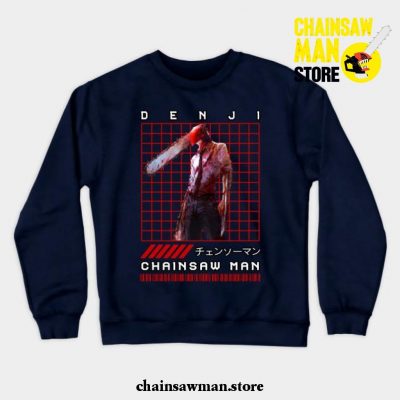 Cool Chainsaw Man Crewneck Sweatshirt Navy Blue / S