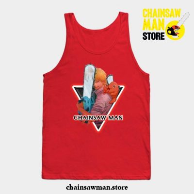 Cool Chainsaw Man Tank Top Red / S