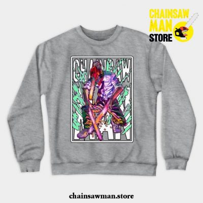 Denji Chainsaw Man Fashion Crewneck Sweatshirt Gray / S