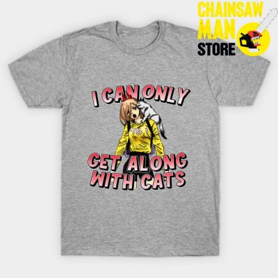 Power With Cat T-Shirt Gray / S