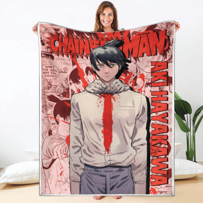 Aki Hayakawa Blanket Fleece Custom Chainsaw Man Anime Bedding 1 perfectivy com 650x - Chainsaw Man Store