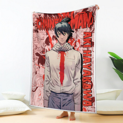 Aki Hayakawa Blanket Fleece Custom Chainsaw Man Anime Bedding 2 perfectivy com 650x - Chainsaw Man Store
