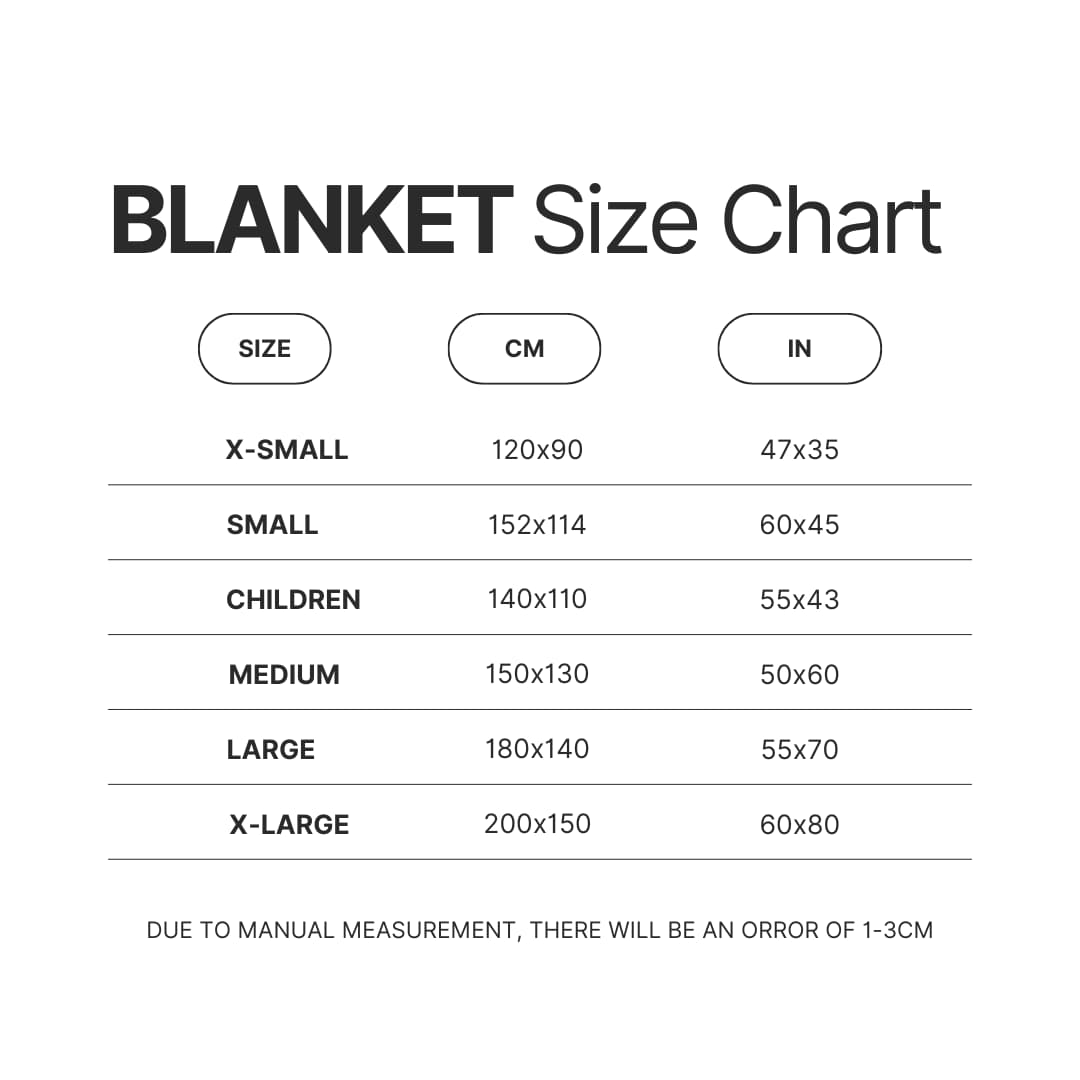 Blanket Size Chart - Chainsaw Man Store