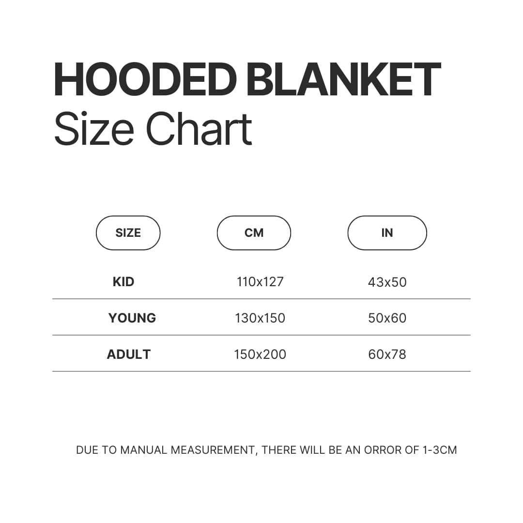 Hooded Blanket Size Chart - Chainsaw Man Store